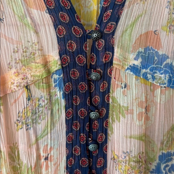 Free People Floral Boho Button-Down Tunic - Picture 4 of 6